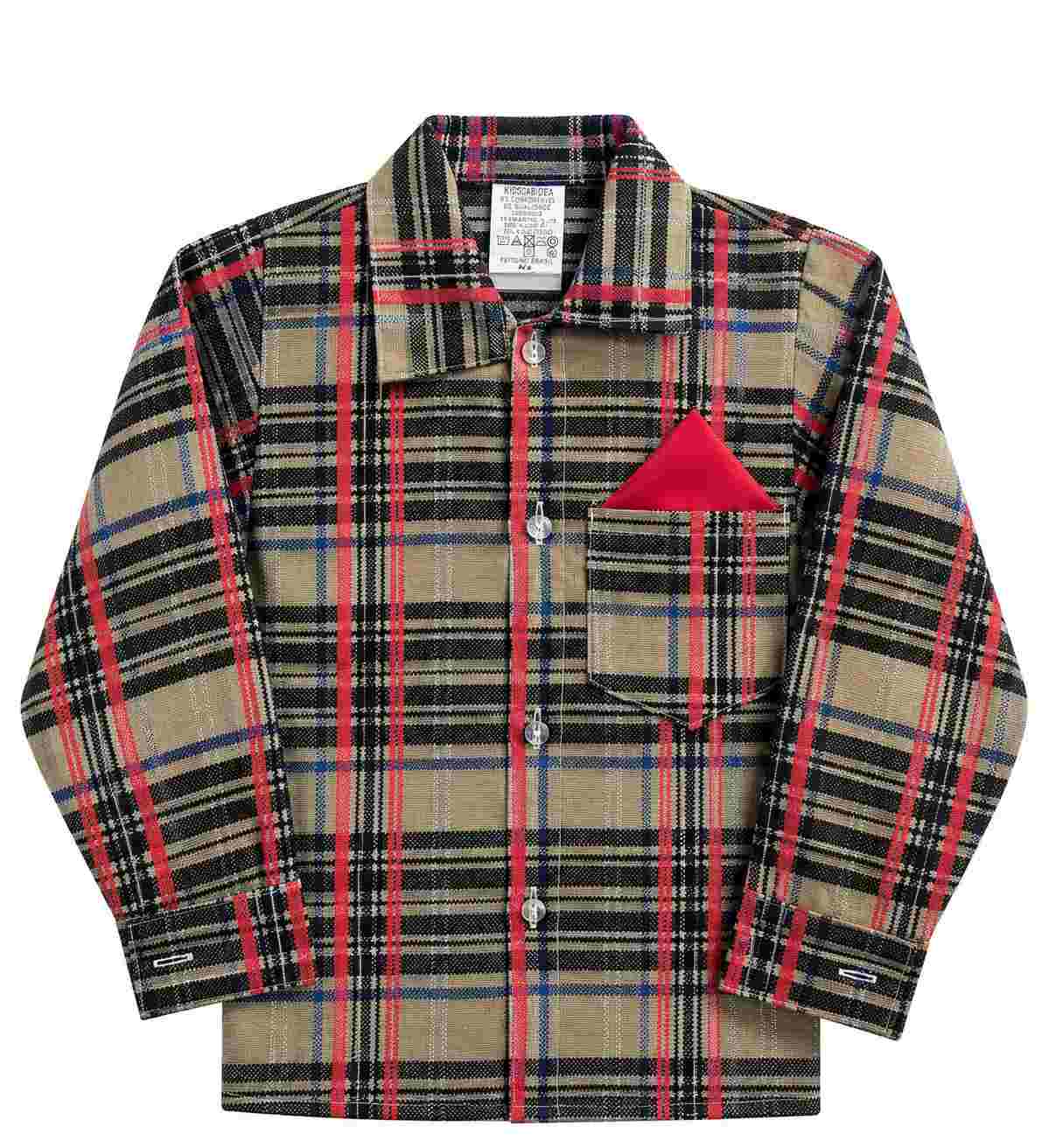 CAMISA JUNINA XADREZ  JUVENIL REF 421